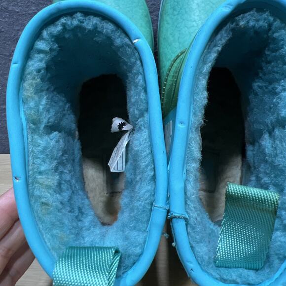 UGG Classic Clear Mini Winter Boots Rain Teal Blue Pull On Womens Size 10 - Picture 8 of 10